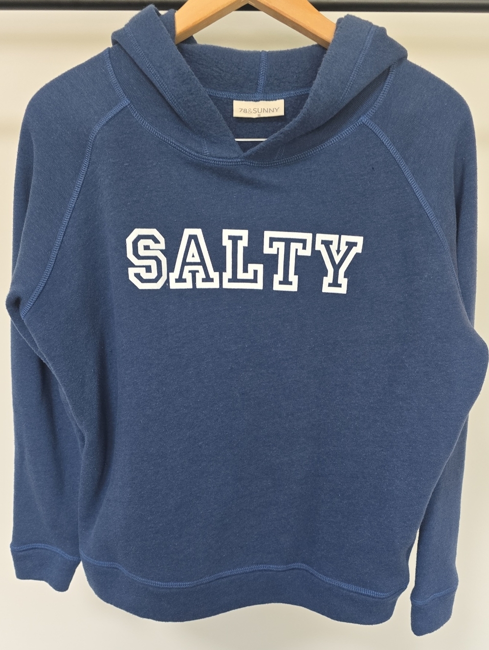 78&SUNNY Women's Navy 'SALTY' Hooded Sweatshirt